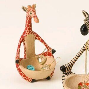 NEW Painted Wood Giraffe Jewelry Tray